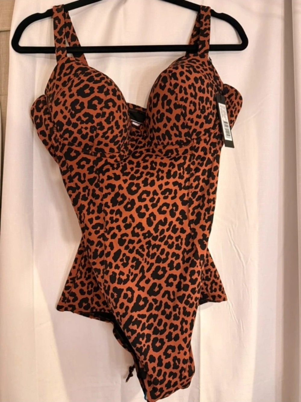 NWT TA3 Leopard Print One Piece in Brown and Black